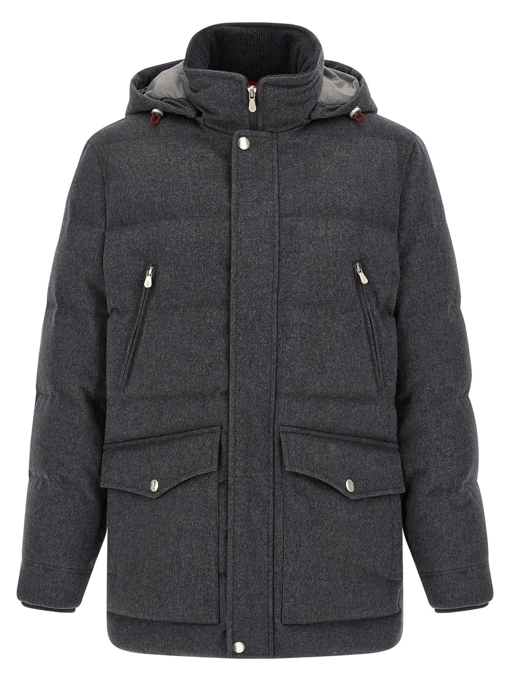 Brunello Cucinelli Grauer Wollparka