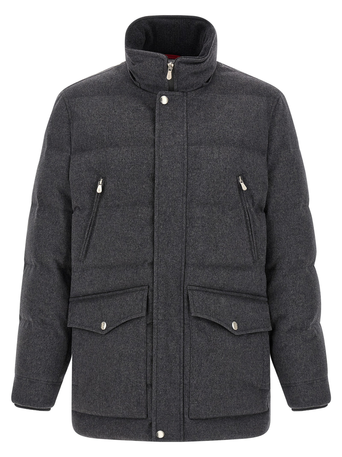Brunello Cucinelli Grauer Wollparka