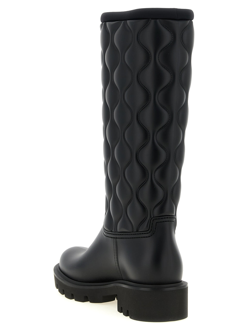 Moncler Schwarze PVC Overknee-Stiefel