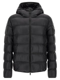 Moncler Schwarze Polyamid-Jacke in voller Länge