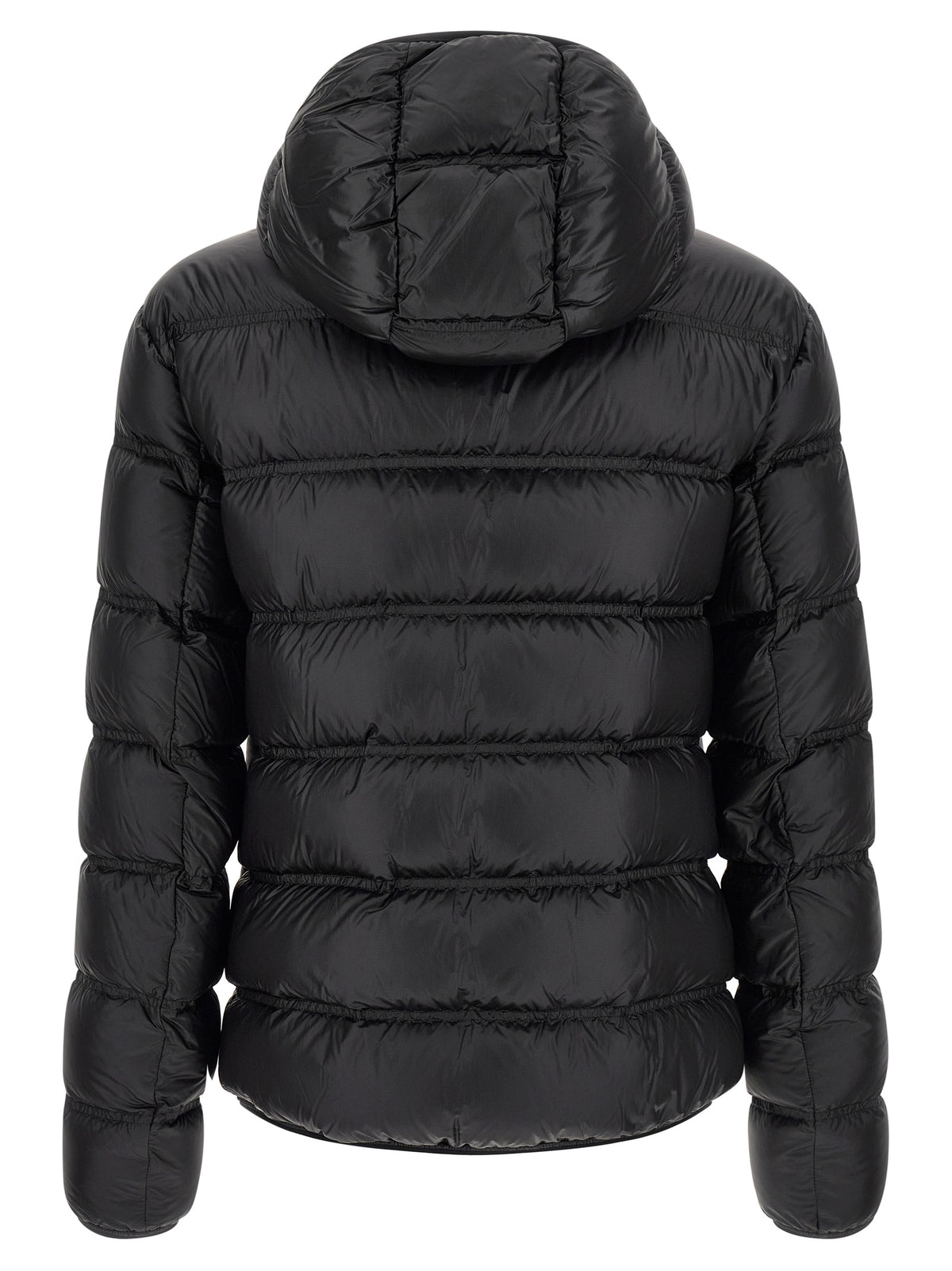 Moncler Schwarze Polyamid-Jacke in voller Länge