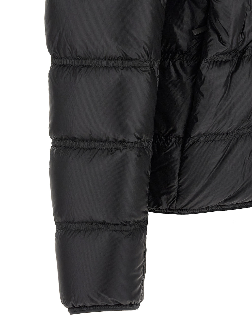 Moncler Schwarze Polyamid-Jacke in voller Länge