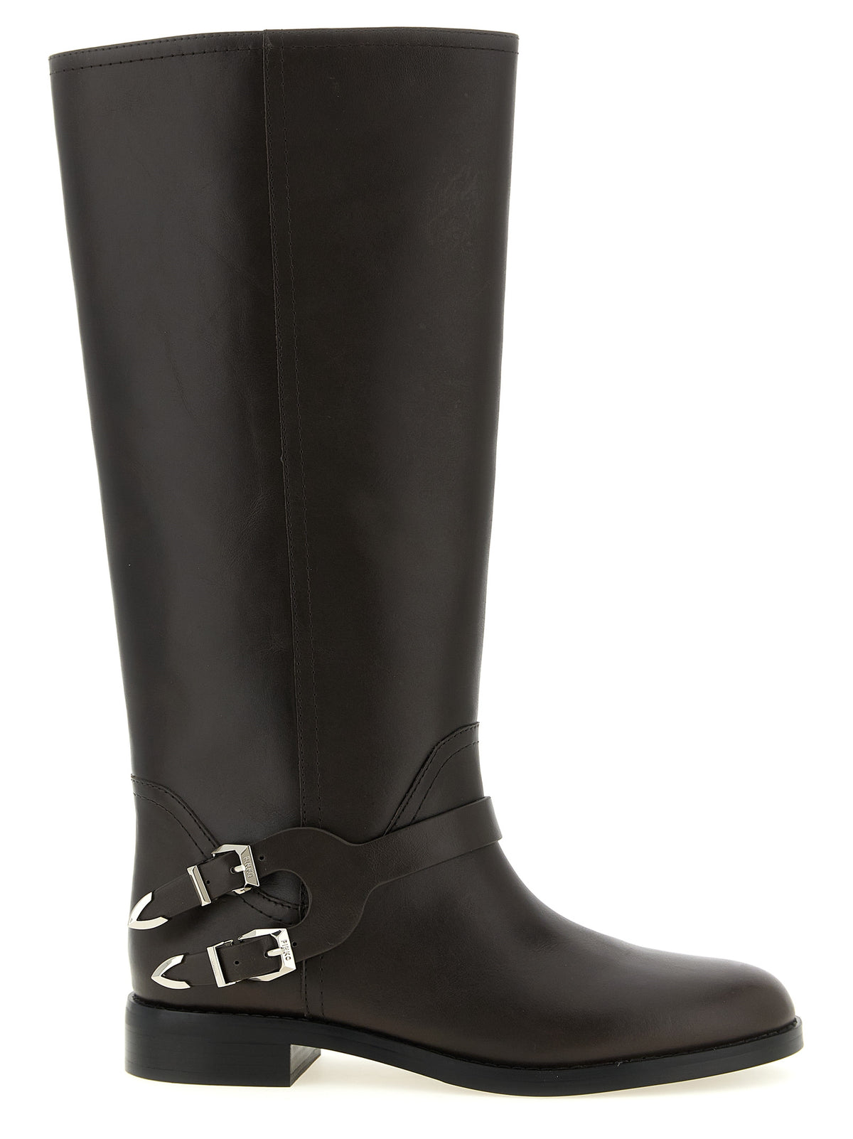 PINKO Schwarze Kuhleder Overknee-Stiefel