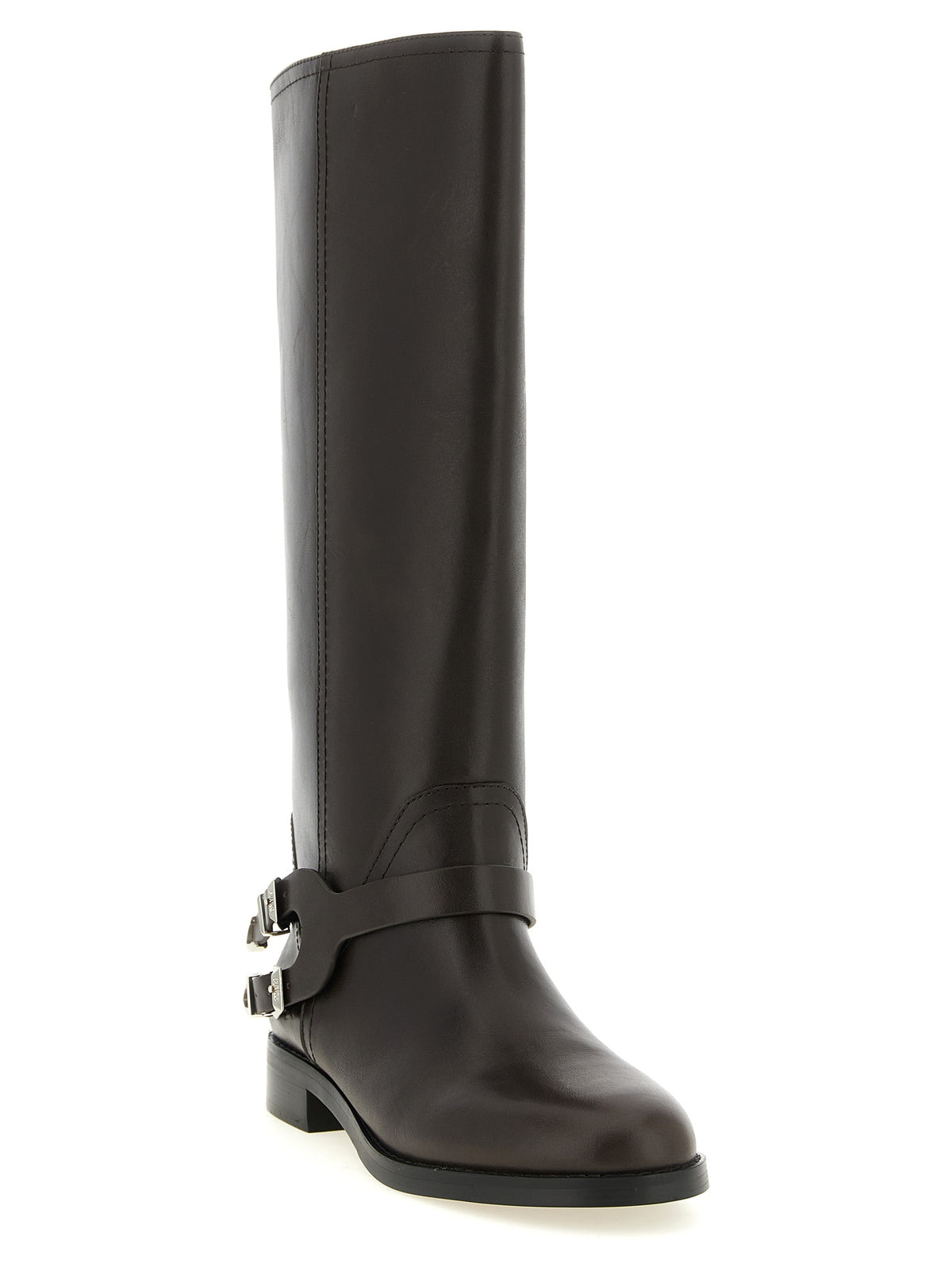 PINKO Schwarze Kuhleder Overknee-Stiefel