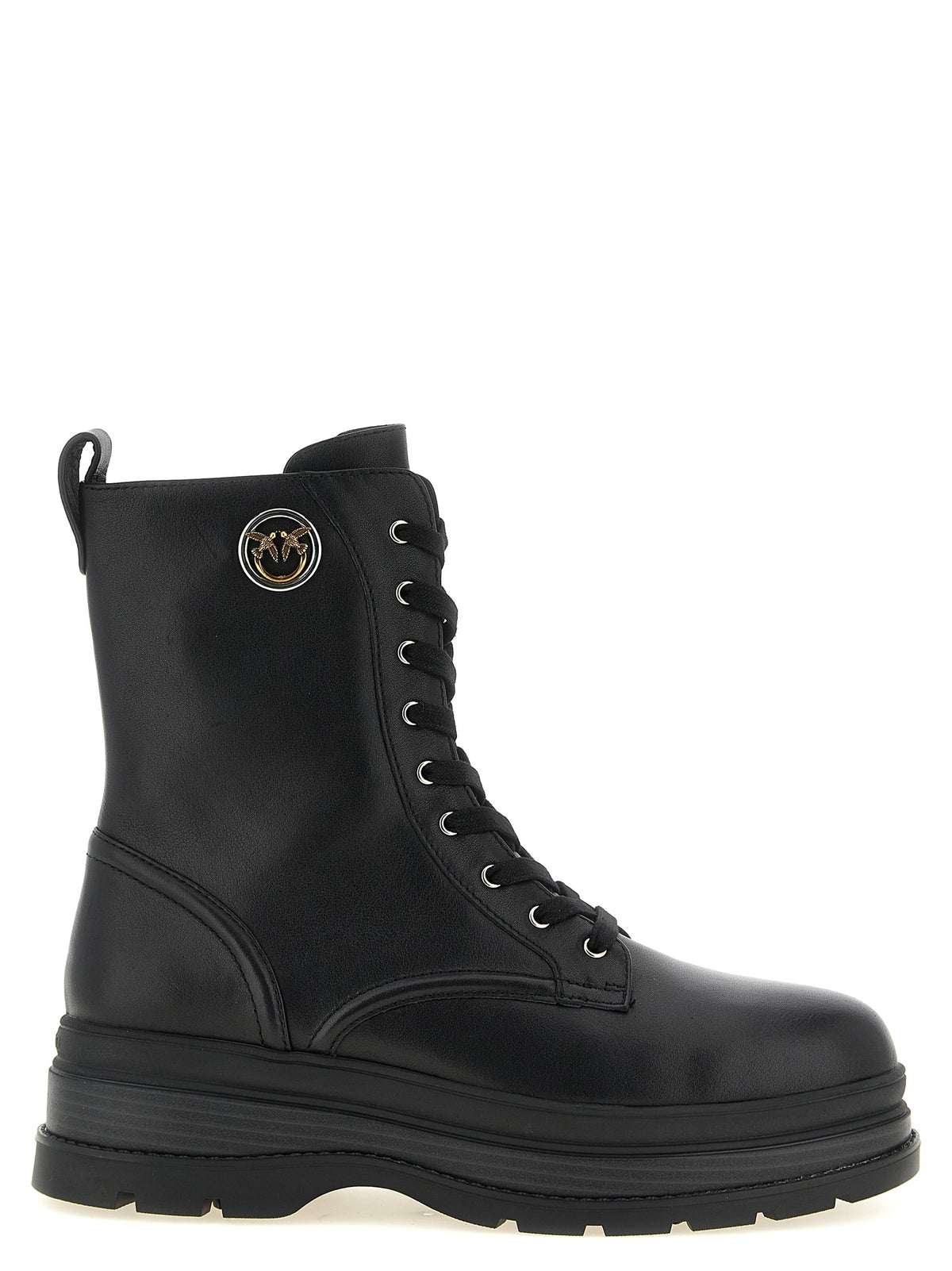 PINKO Schwarze Schnürstiefel aus Rindsleder