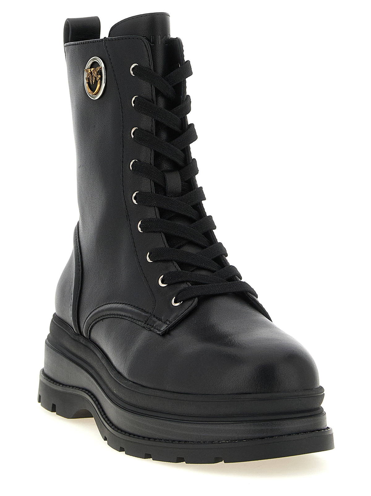PINKO Schwarze Schnürstiefel aus Rindsleder