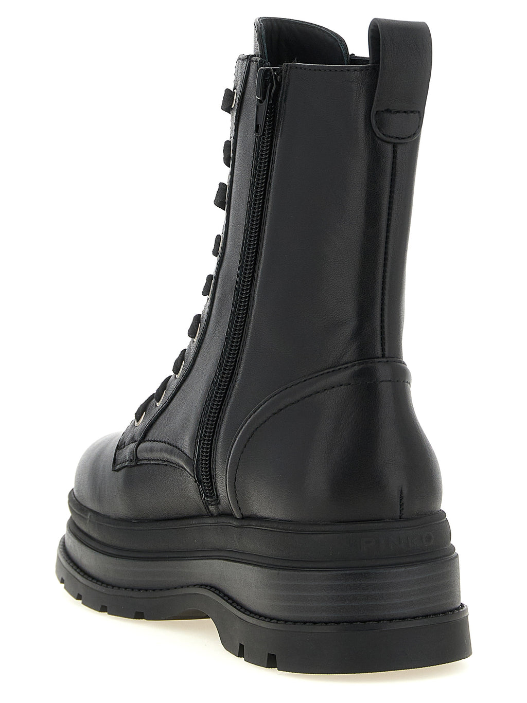 PINKO Schwarze Schnürstiefel aus Rindsleder