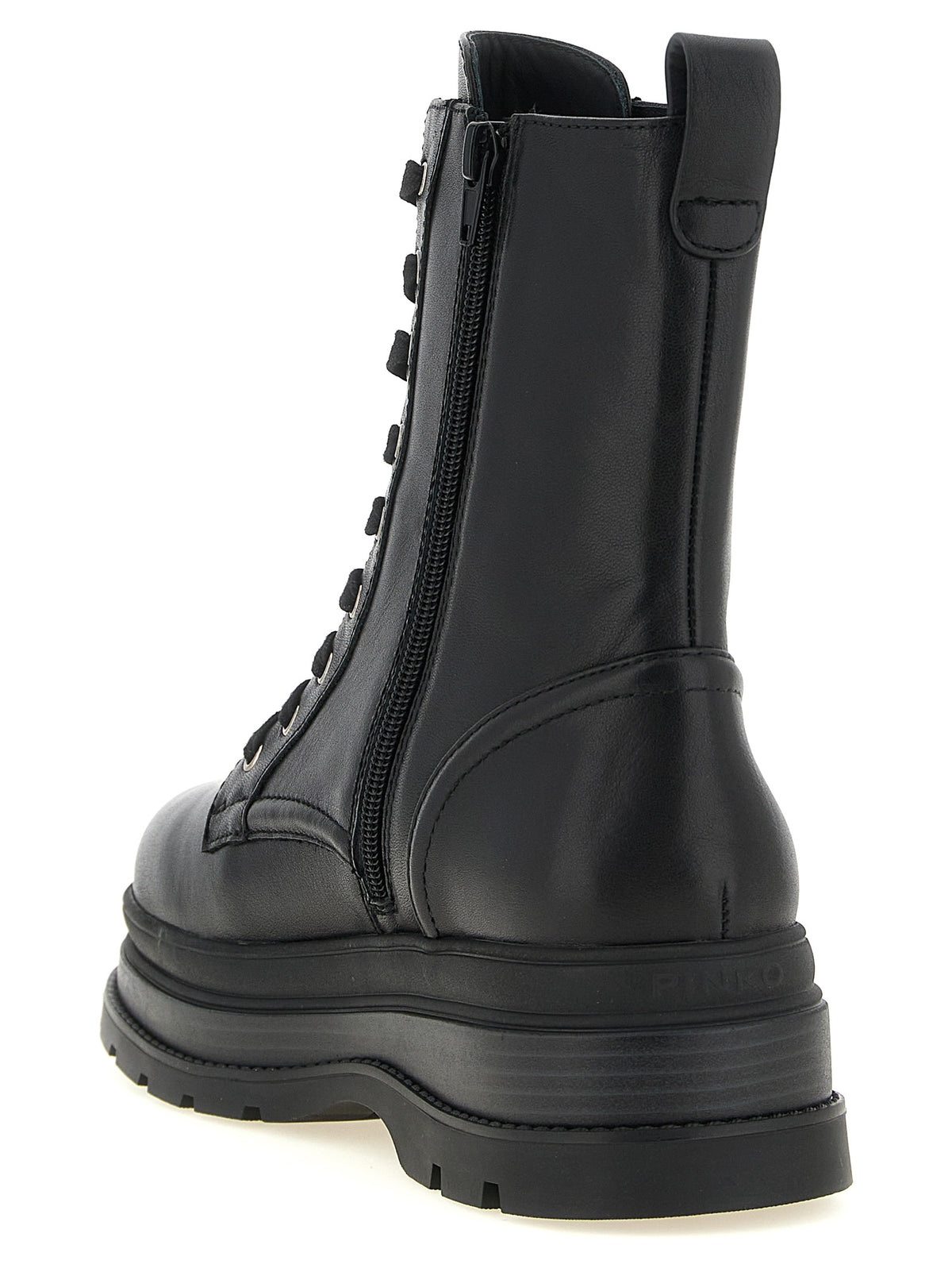 PINKO Schwarze Schnürstiefel aus Rindsleder