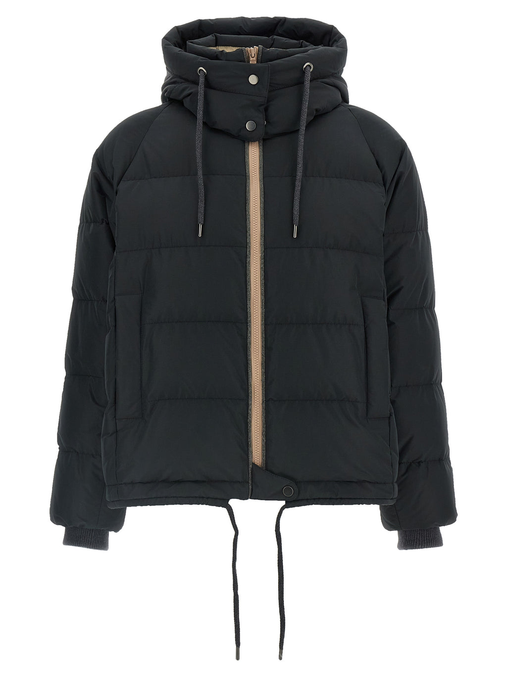 Brunello Cucinelli Schwarze Baumwoll-Shell-Jacke