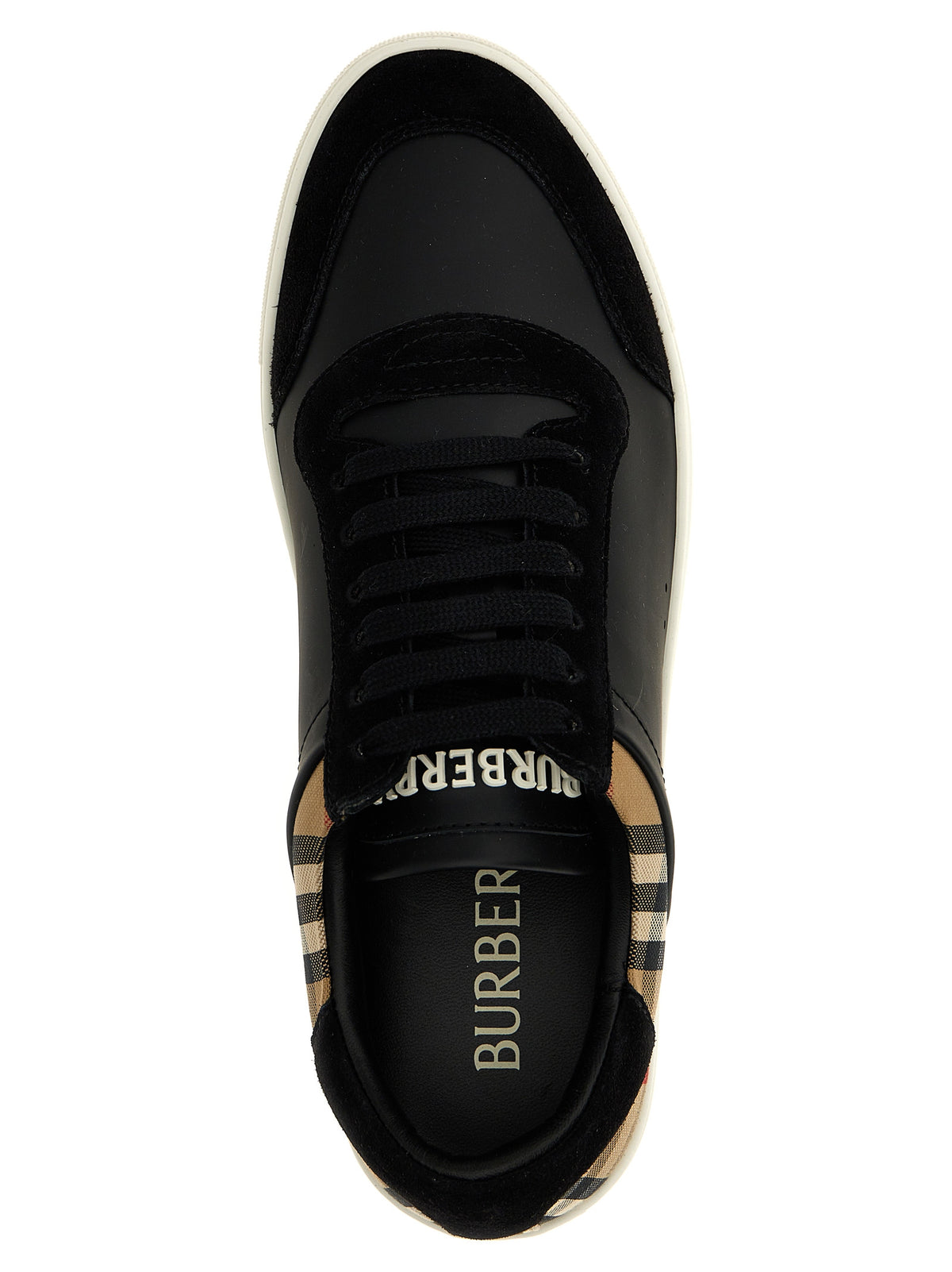 Burberry Schwarze Kalbsleder Low-Top-Sneaker