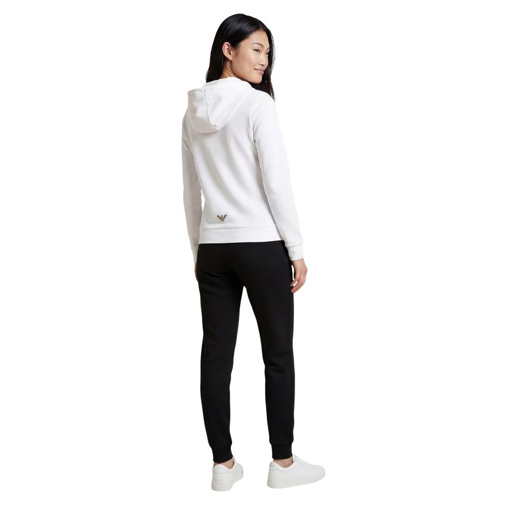 EA7 Emporio Armani Schwarz-Weißes Polyester-Trainingsanzug
