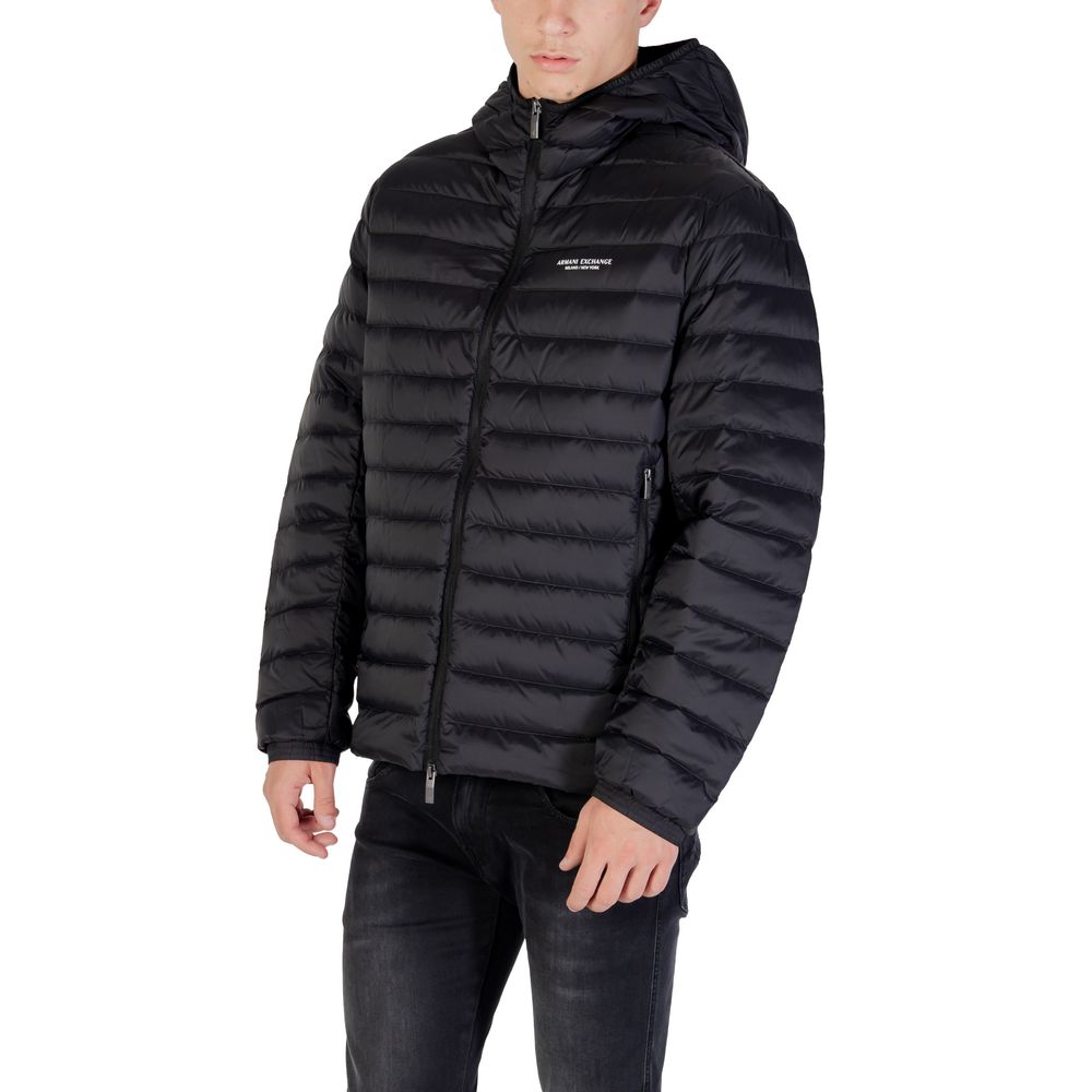 Armani Exchange Schwarze Polyamid-Shell-Jacke