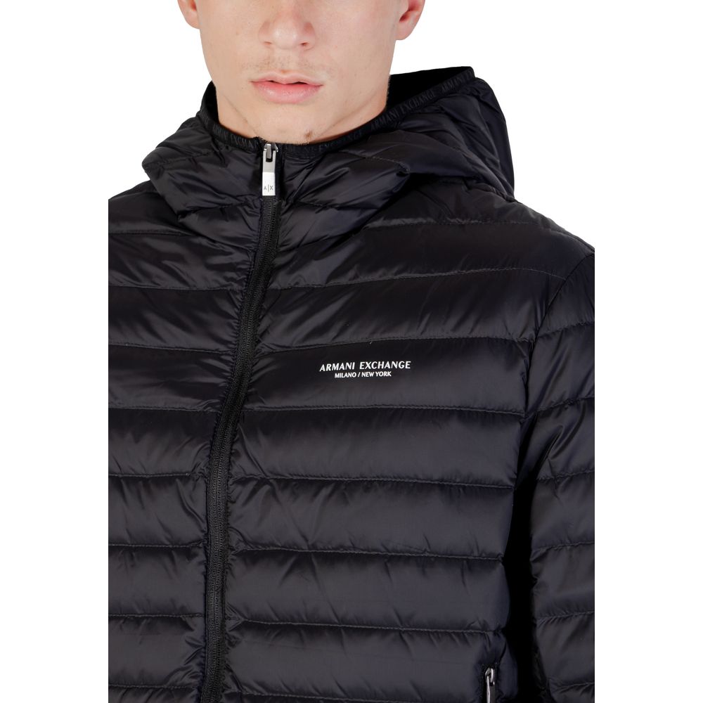 Armani Exchange Schwarze Polyamid-Shell-Jacke