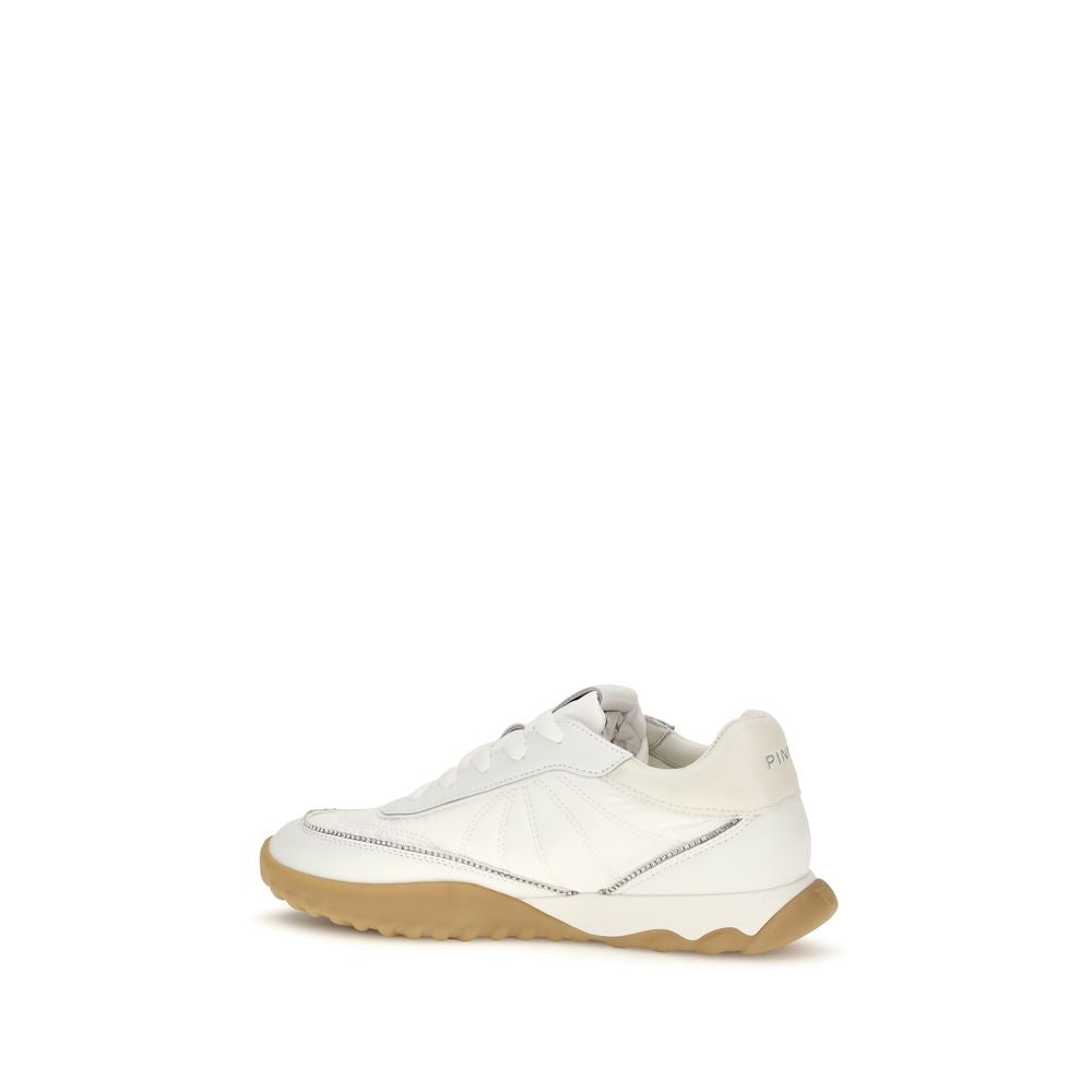 PINKO Weiße Stoff-Sneaker mit niedrigem Schaft