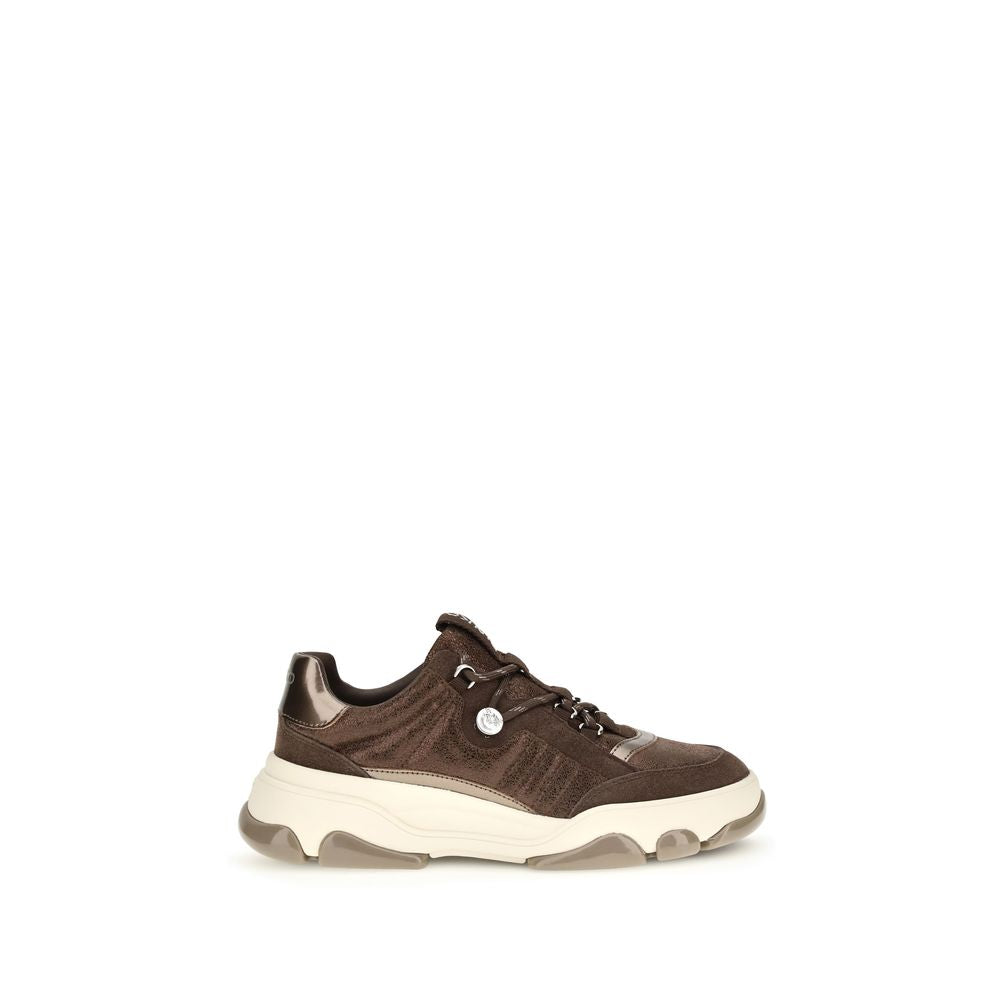 PINKO Braune Kalbsleder Bos Taurus Chunky Sneaker