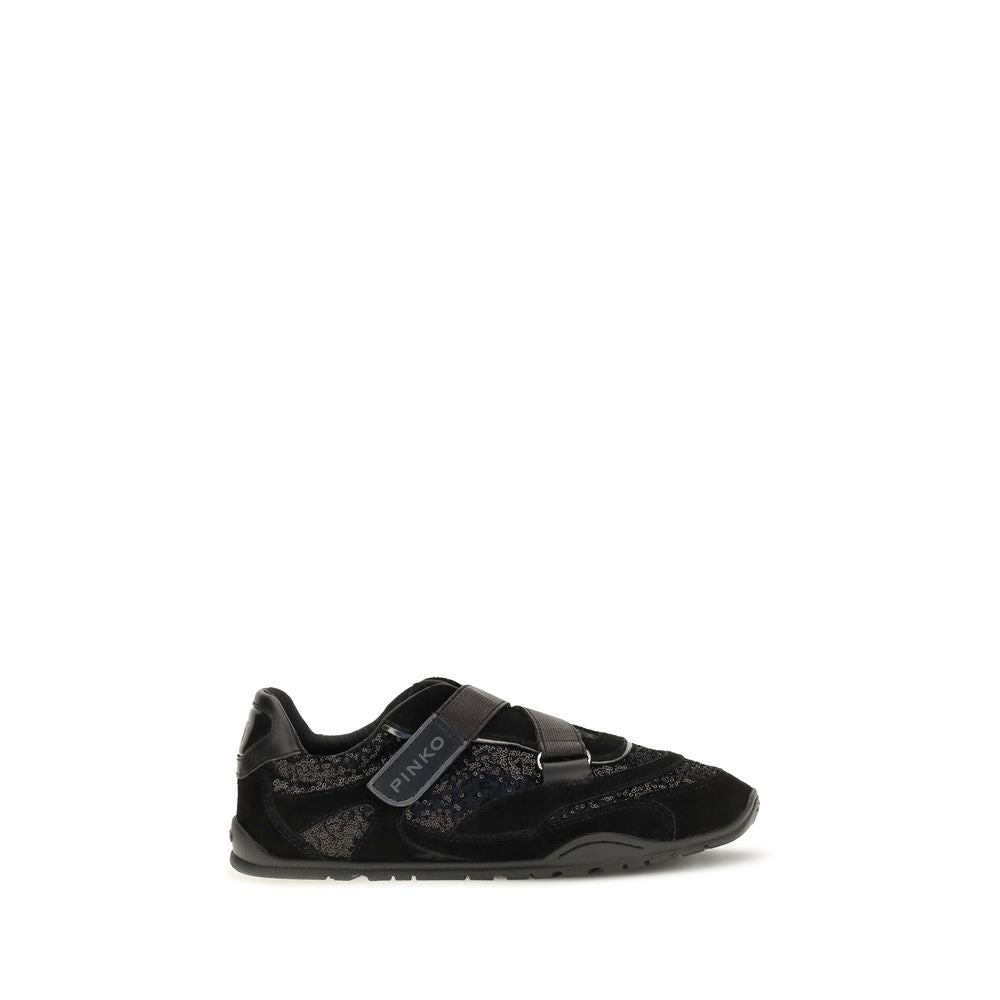 PINKO Schwarze Wildleder-Sneaker im Athletic-Stil