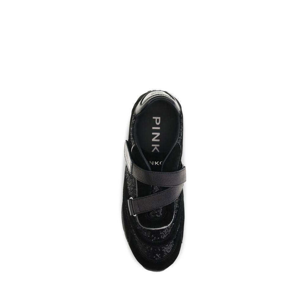 PINKO Schwarze Wildleder-Sneaker im Athletic-Stil