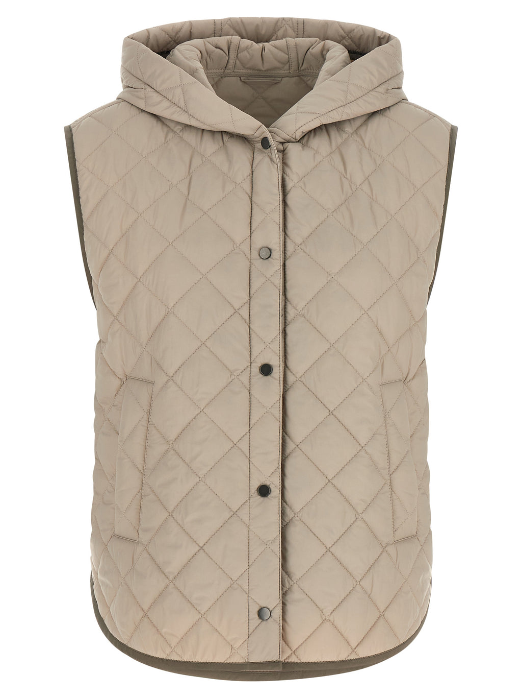Brunello Cucinelli Beige Polyamid Ärmellose Jacke