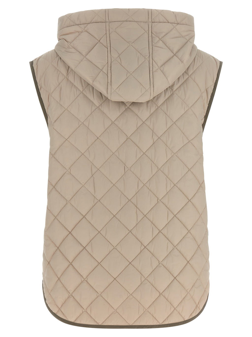 Brunello Cucinelli Beige Polyamid Ärmellose Jacke