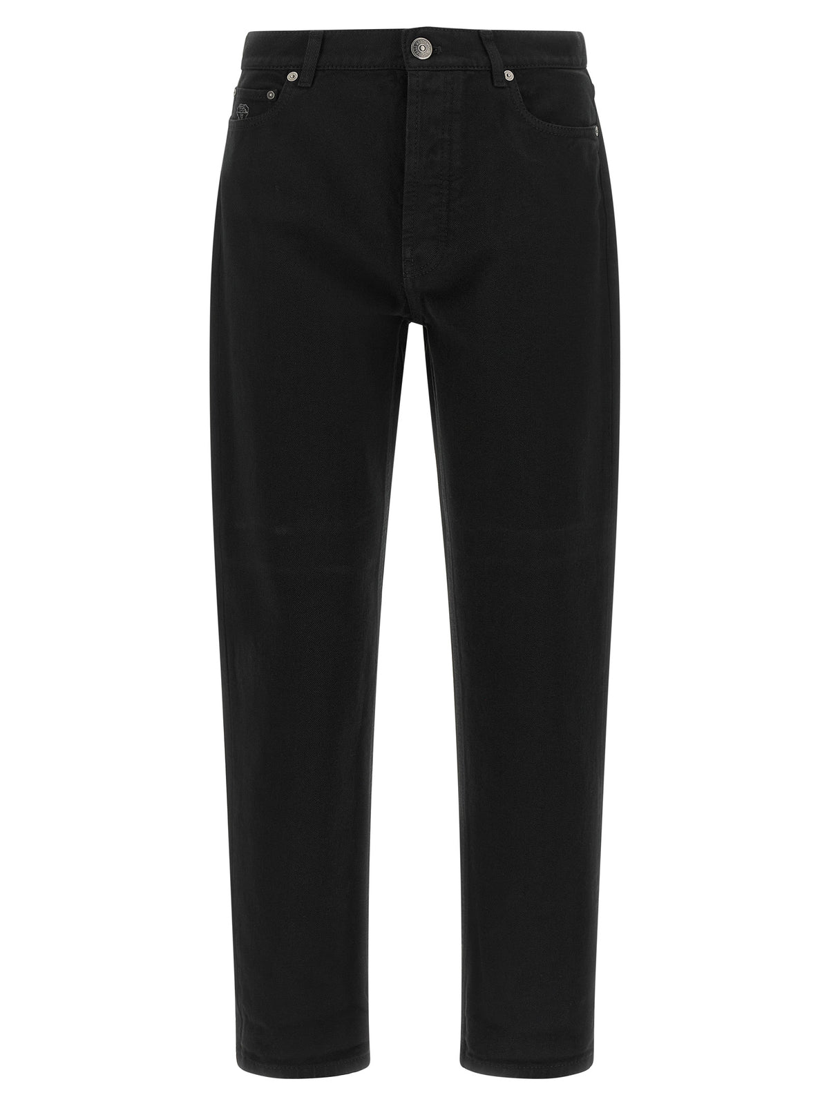 Brunello Cucinelli Schwarze Baumwoll-Jeans mit geradem Bein
