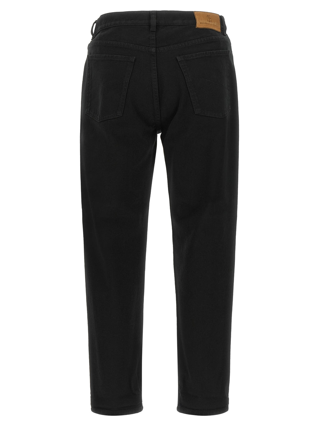 Brunello Cucinelli Schwarze Baumwoll-Jeans mit geradem Bein