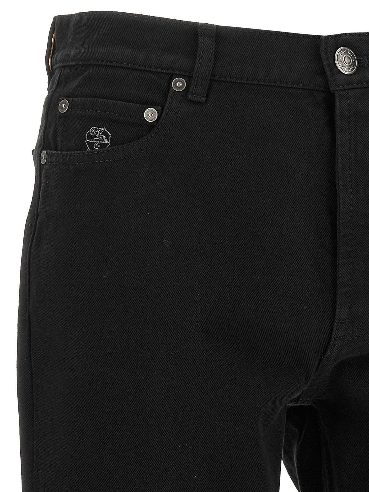 Brunello Cucinelli Schwarze Baumwoll-Jeans mit geradem Bein