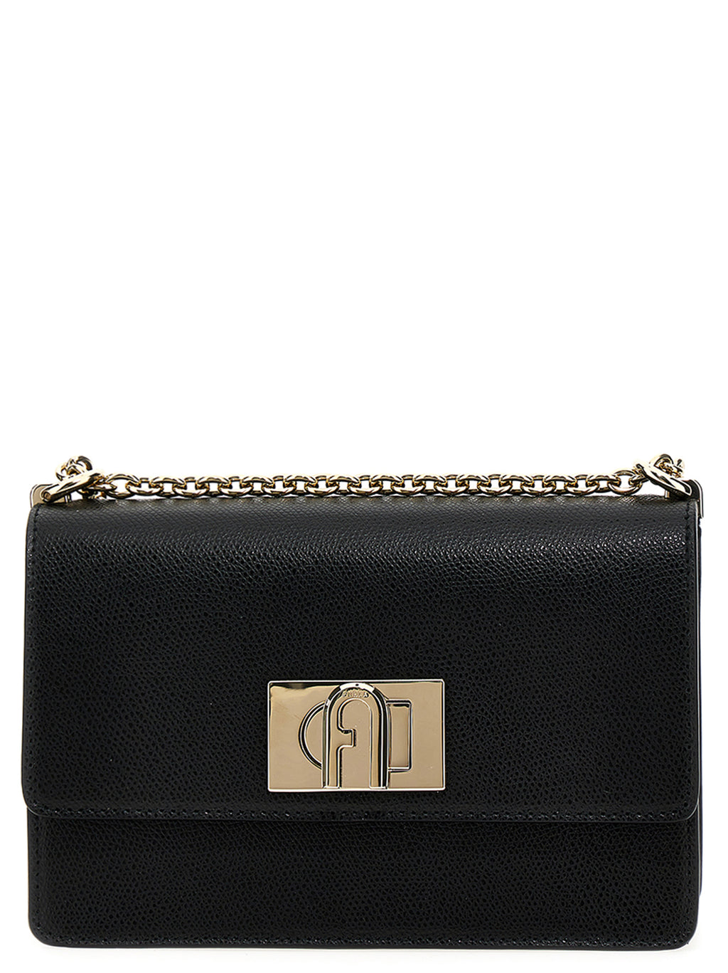 Furla Schwarze Leder Umhängetasche