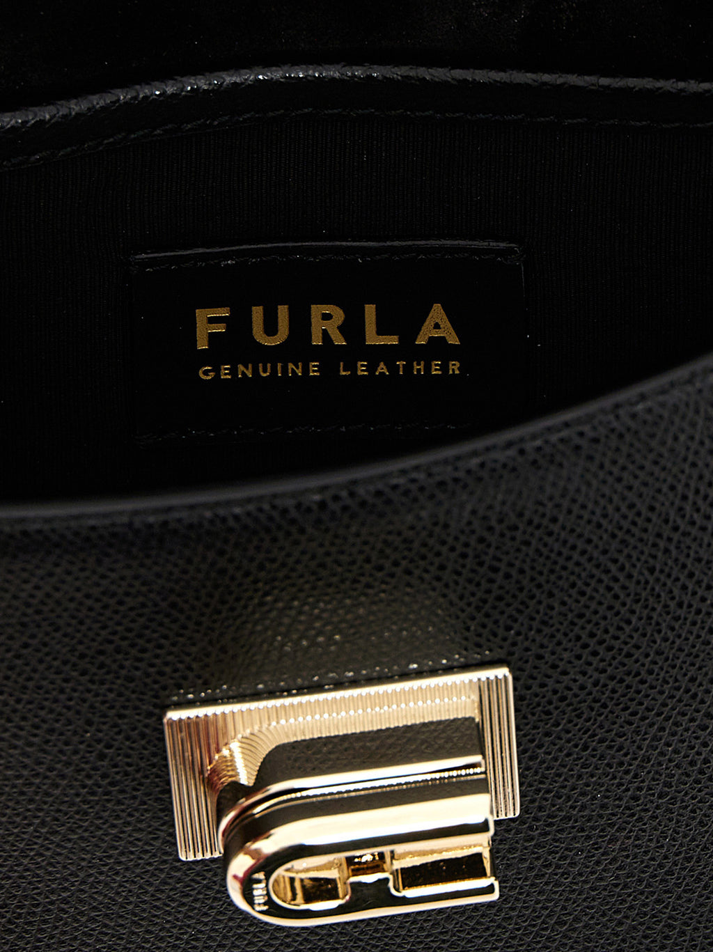 Furla Schwarze Leder Umhängetasche