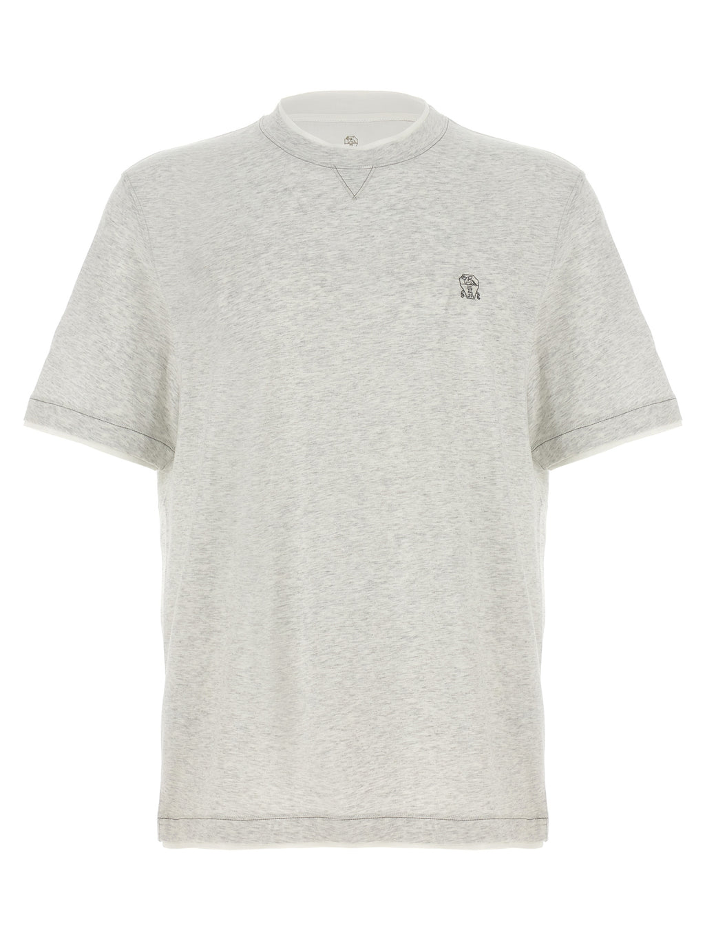 Brunello Cucinelli Graues Baumwoll-T-Shirt