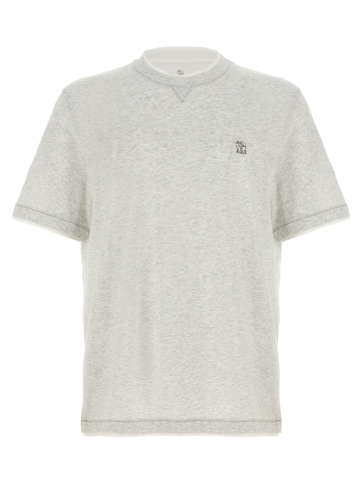 Brunello Cucinelli Graues Baumwoll-T-Shirt