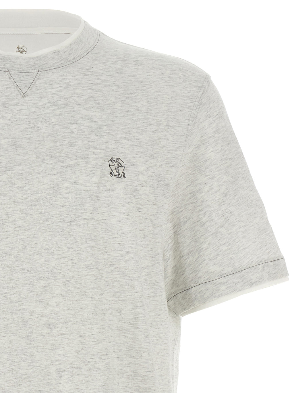 Brunello Cucinelli Graues Baumwoll-T-Shirt