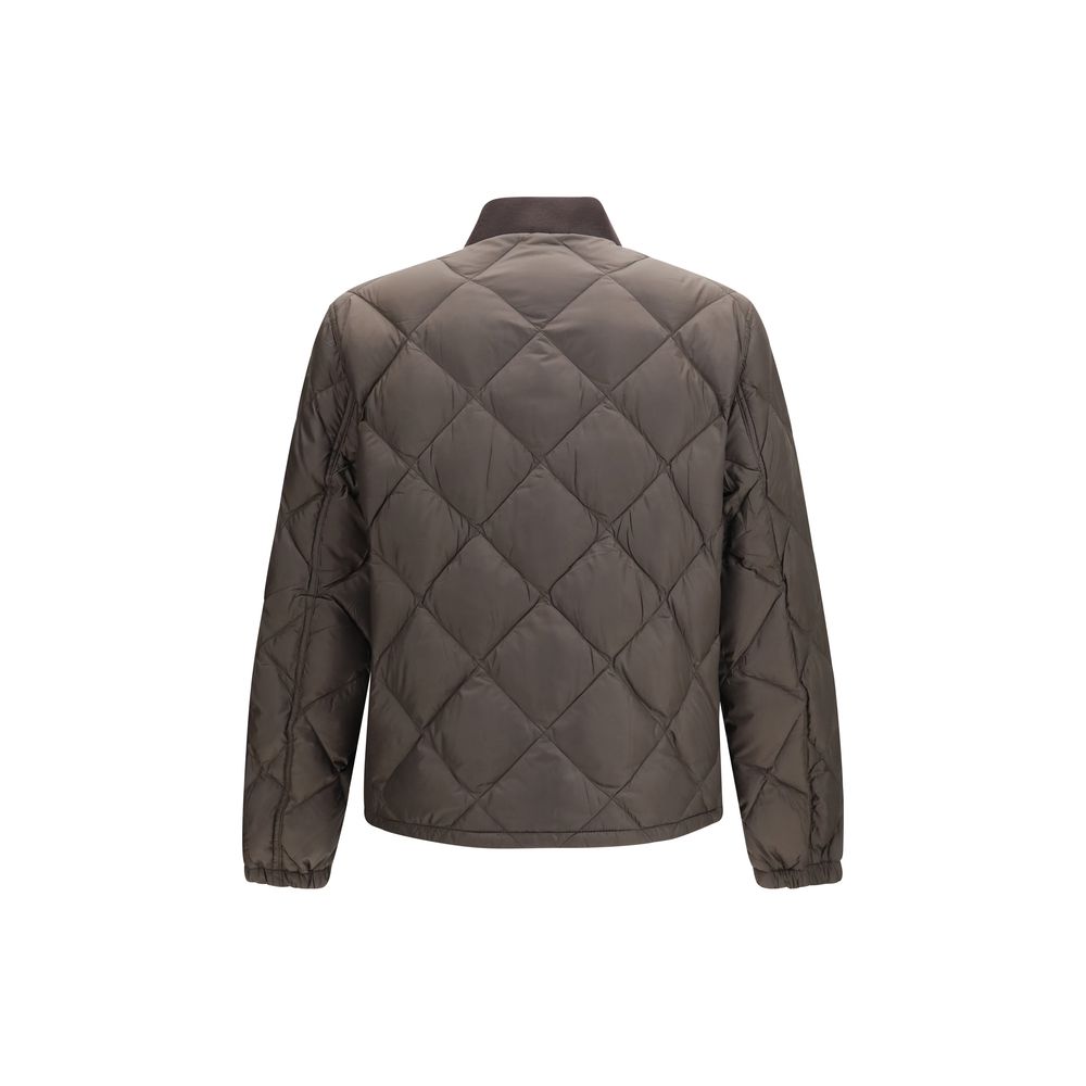 Prada Zweifarbige Steppjacke aus recyceltem Polyester in voller Länge