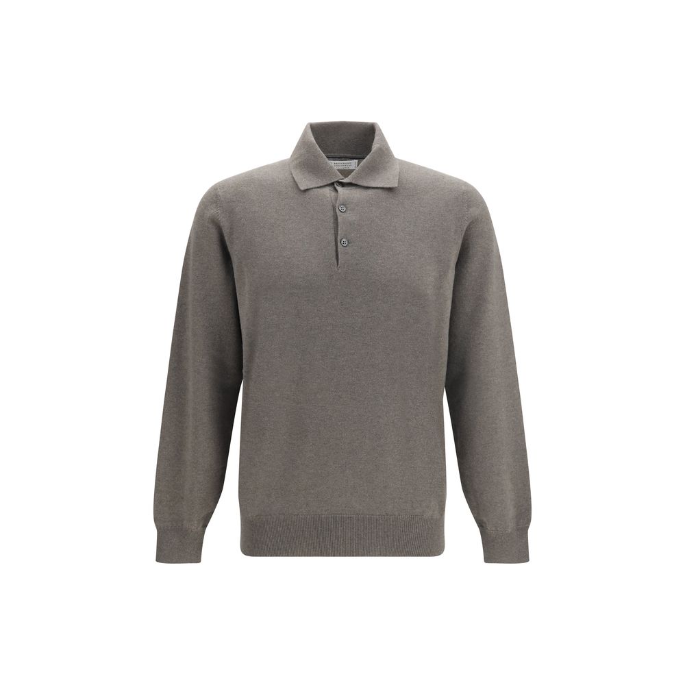 Brunello Cucinelli Braunes Kaschmir-Poloshirt