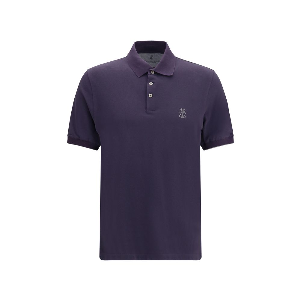 Brunello Cucinelli Lila Baumwoll-Poloshirt