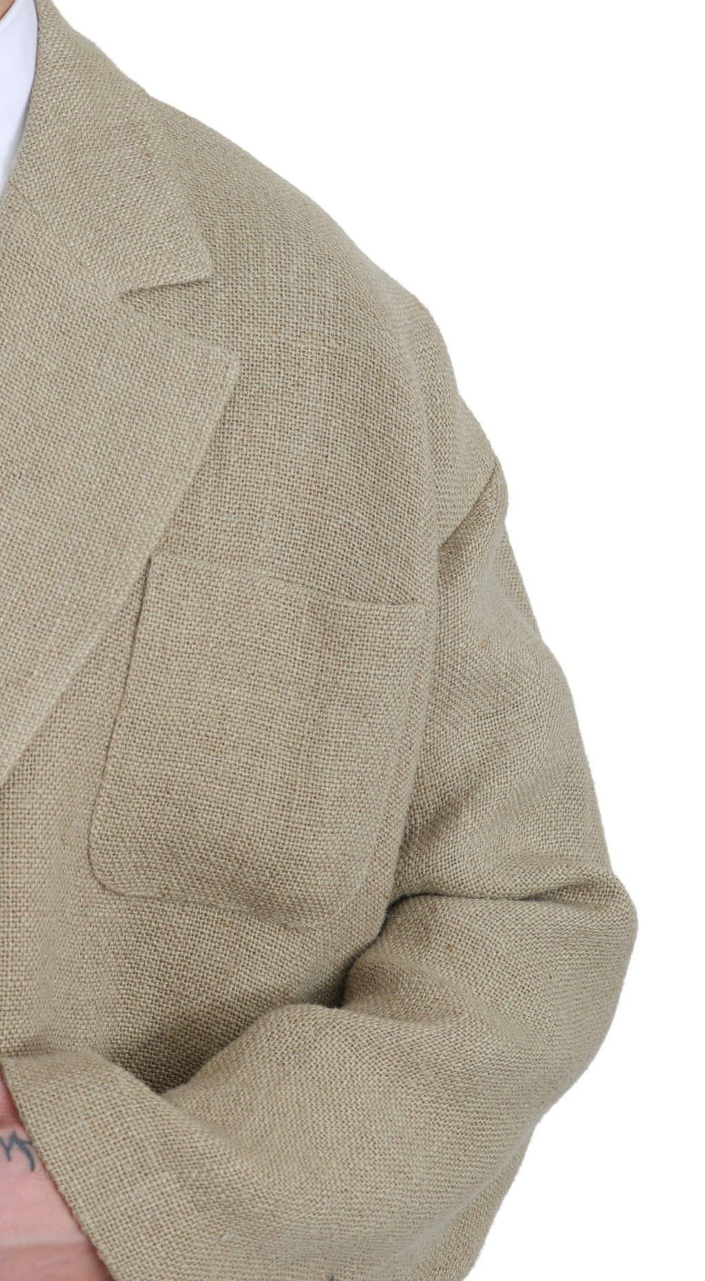 Dolce & Gabbana Beige Jacke Mantel 100% Jute Blazermantel
