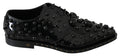 Dolce & Gabbana Schwarz Leder Kristalle Kleid Broque Schuhe