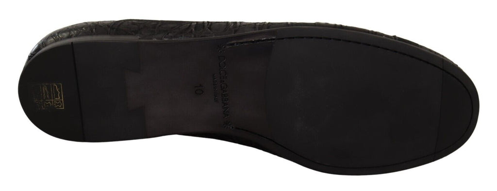 Dolce & Gabbana Schwarzes Kaimanleder Herren Oxford Schuhe