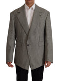 Dolce & Gabbana Graue karierte einreihige Jacke Blazer