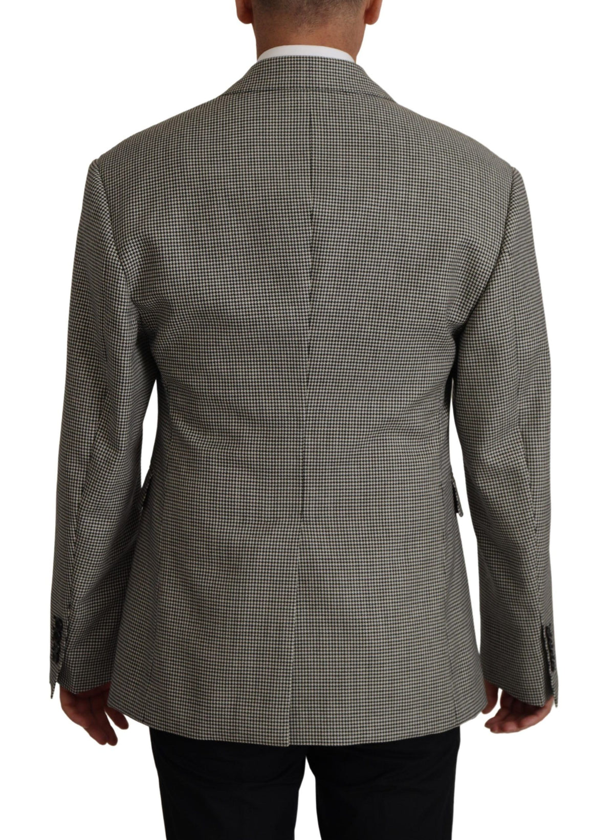 Dolce & Gabbana Graue karierte einreihige Jacke Blazer