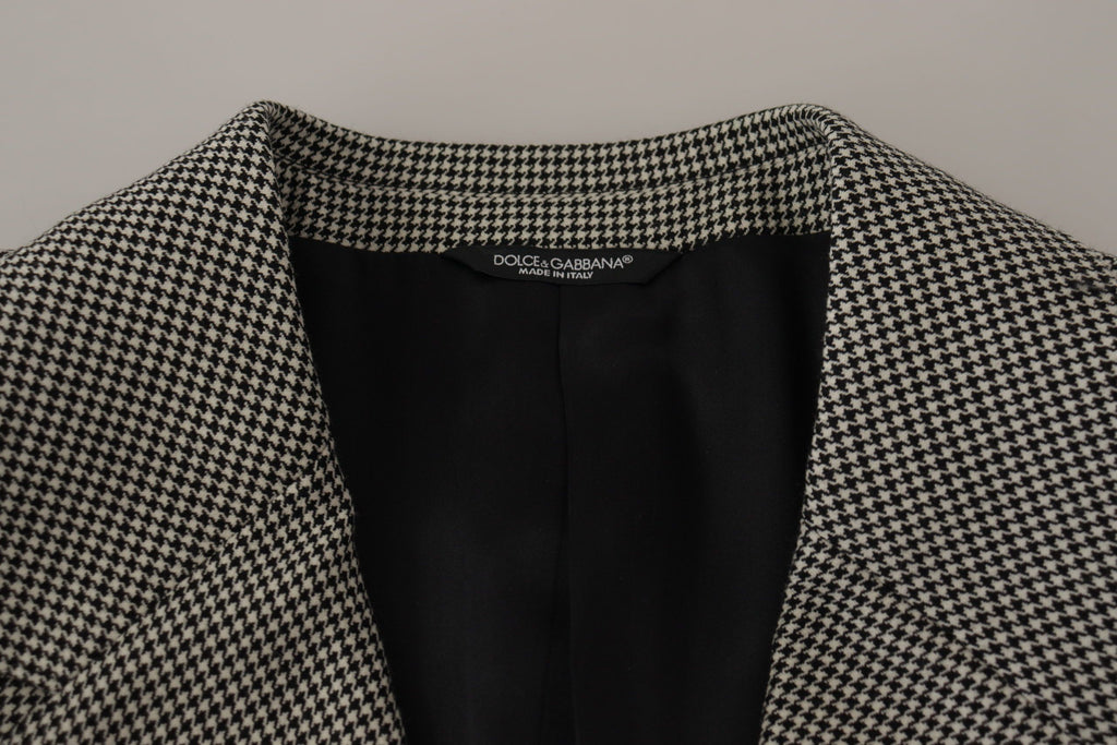 Dolce & Gabbana Graue karierte einreihige Jacke Blazer