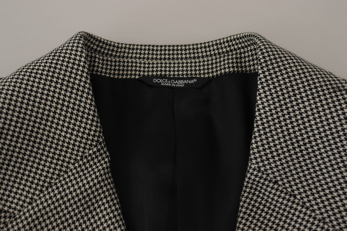 Dolce & Gabbana Graue karierte einreihige Jacke Blazer