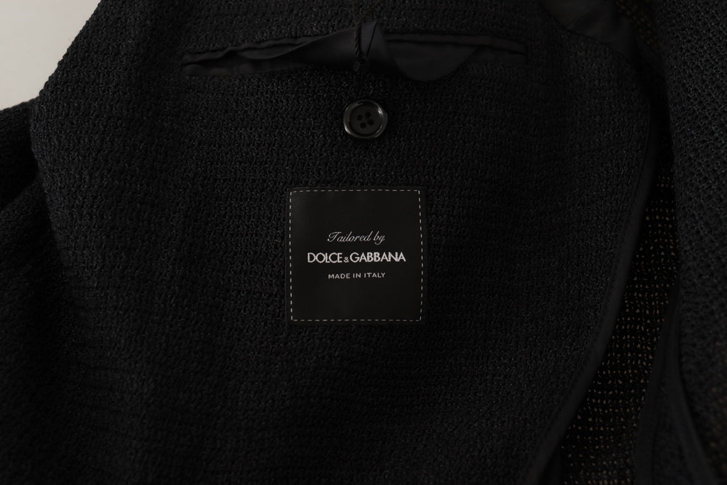 Dolce & Gabbana Schwarzer einreihiger Mantel Männer Blazer