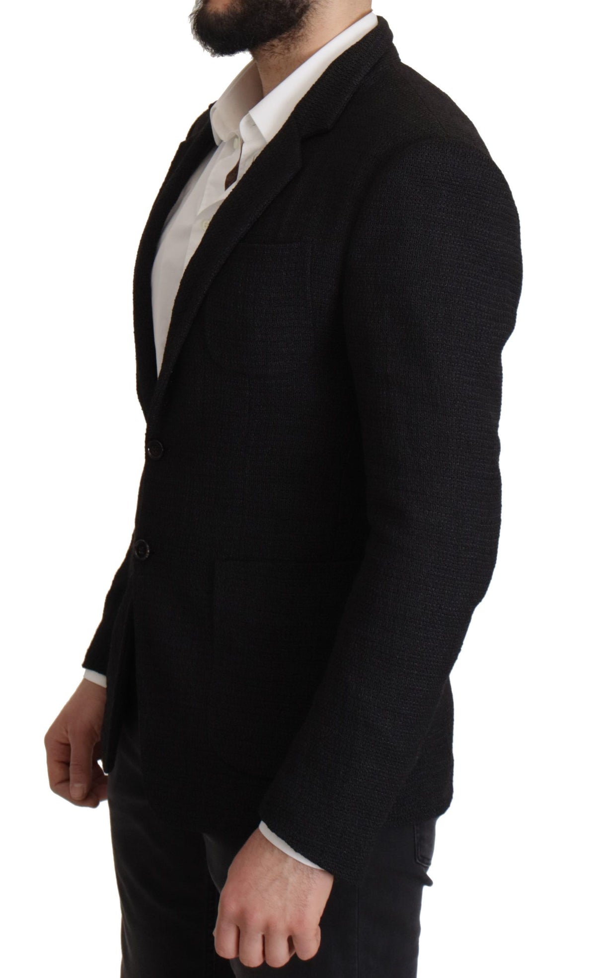 Dolce & Gabbana Schwarzer einreihiger Mantel Männer Blazer