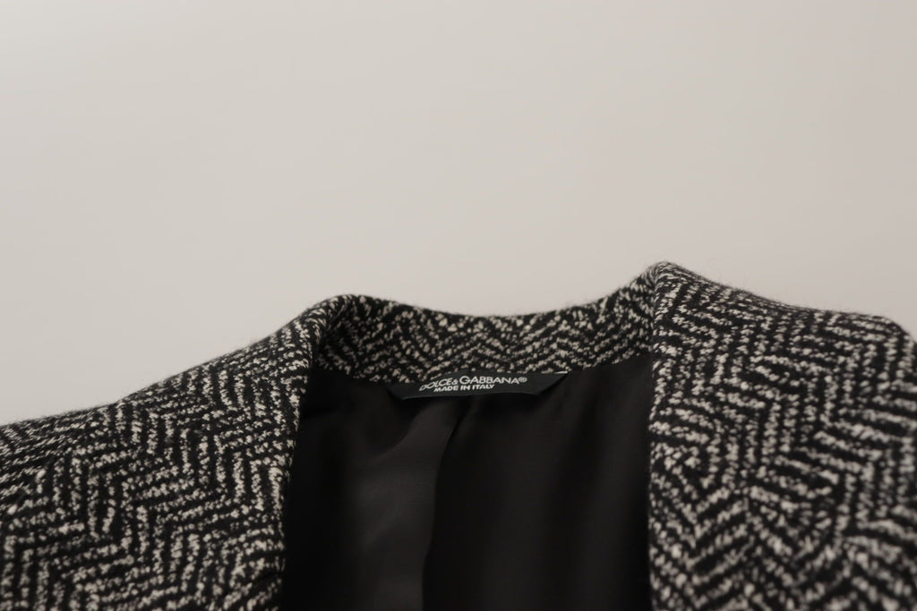 Dolce & Gabbana Grauer einreihiger Fantasy-Blazer aus Baumwolle