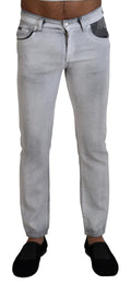 Dolce & Gabbana Graue gewaschene Skinny Herren Denim Jeans