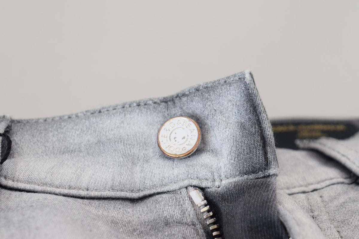 Dolce & Gabbana Graue gewaschene Skinny Herren Denim Jeans