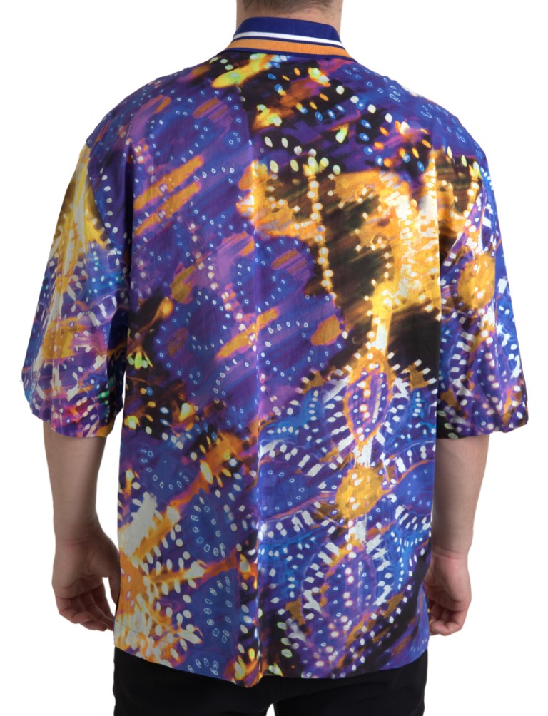 Dolce & Gabbana Luminaire Print Baumwoll-Polo-Top Herren-Shirt