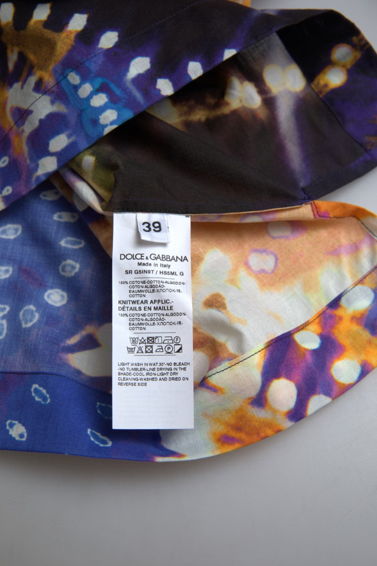 Dolce & Gabbana Luminaire Print Baumwoll-Polo-Top Herren-Shirt