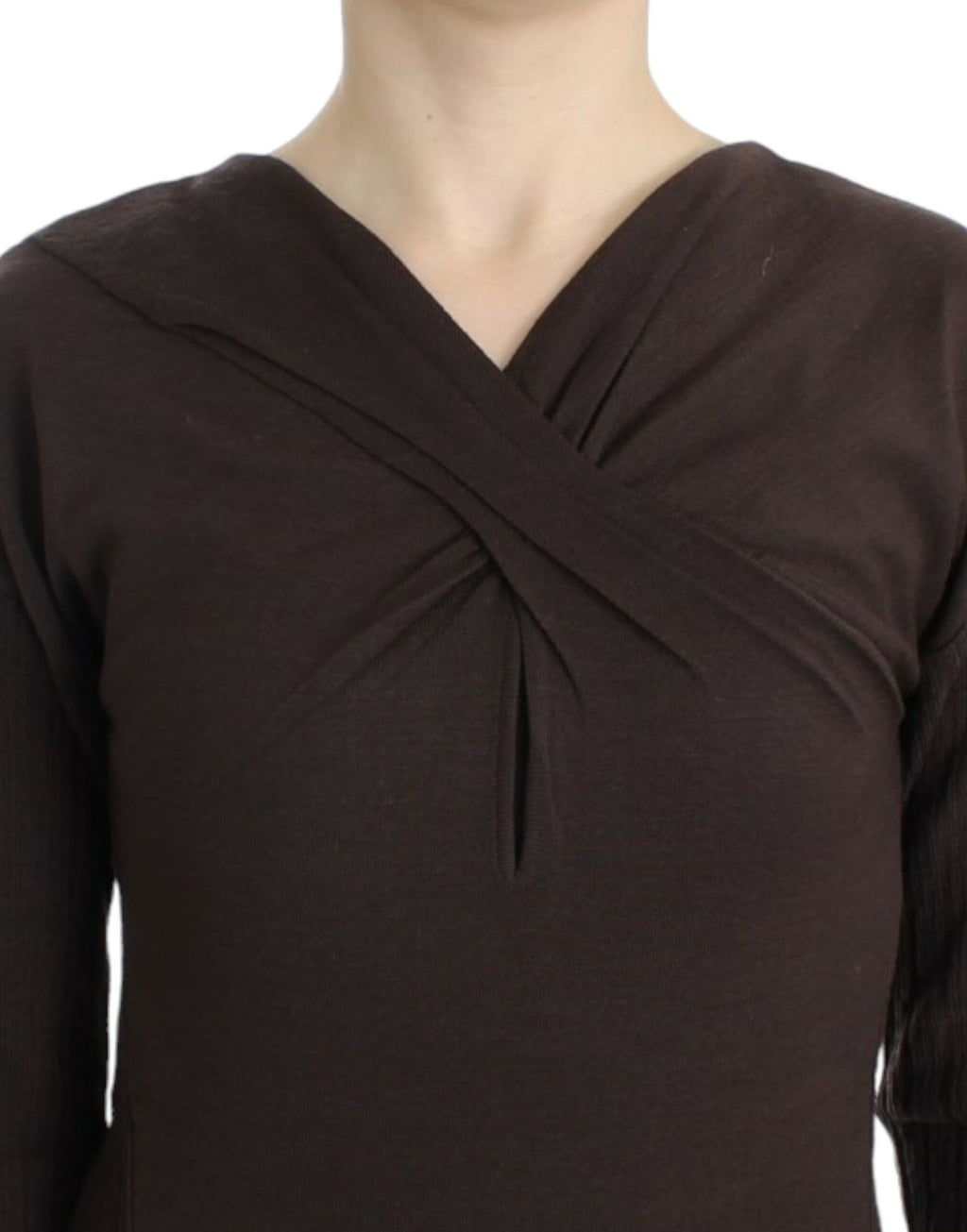 Brown knitted wool sweater