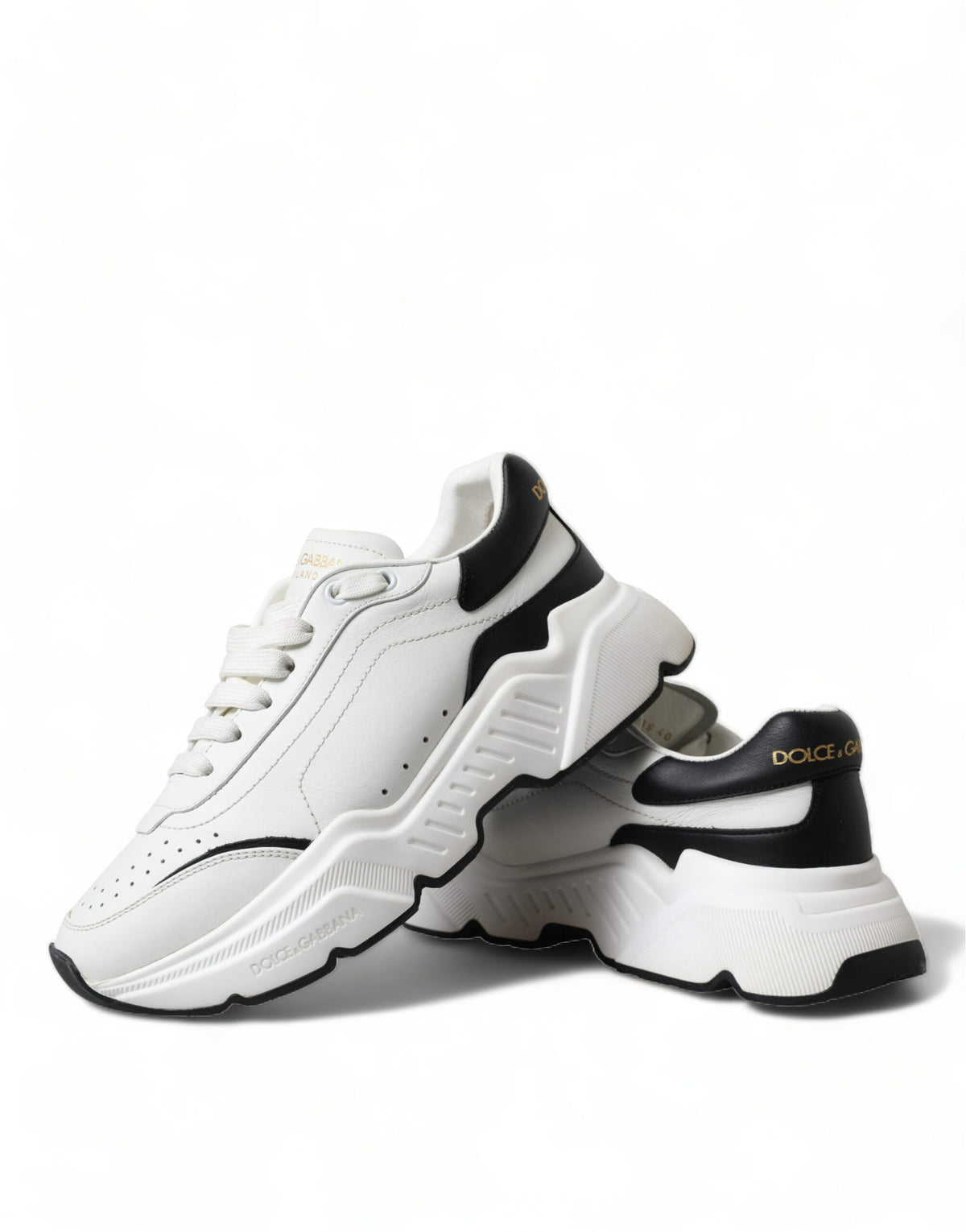 Dolce & Gabbana Weiß Schwarz Low Top Daymaster Turnschuhe Schuhe